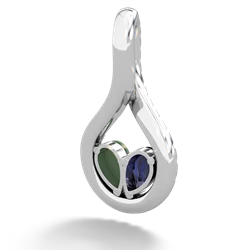 Sapphire Pave Twist 'One Heart' 14K White Gold pendant P5360