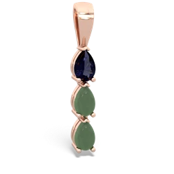 Sapphire Dew Drops 14K Rose Gold pendant P2251