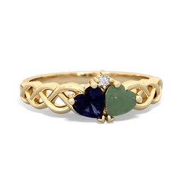 Sapphire Heart To Heart Braid 14K Yellow Gold ring R5870