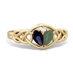 Sapphire Celtic Love Knot 14K Yellow Gold ring R5420