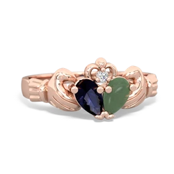 Sapphire 'Our Heart' Claddagh 14K Rose Gold ring R2388