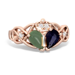 Sapphire 'One Heart' Celtic Knot Claddagh 14K Rose Gold ring R5322