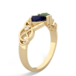 Sapphire 'One Heart' Celtic Knot Claddagh 14K Yellow Gold ring R5322