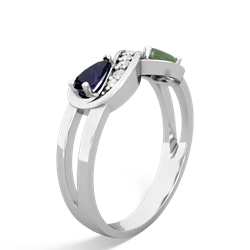 Sapphire Diamond Infinity 14K White Gold ring R5390