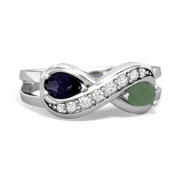 Sapphire Diamond Infinity 14K White Gold ring R5390