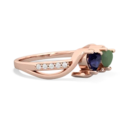 Sapphire Side By Side 14K Rose Gold ring R3090