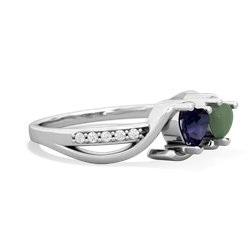 Sapphire Side By Side 14K White Gold ring R3090