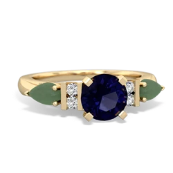 Sapphire 6Mm Round Eternal Embrace Engagement 14K Yellow Gold ring R2005