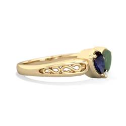 Sapphire Filligree 'One Heart' 14K Yellow Gold ring R5070