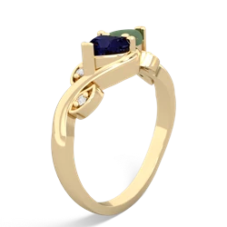 Sapphire Floral Elegance 14K Yellow Gold ring R5790