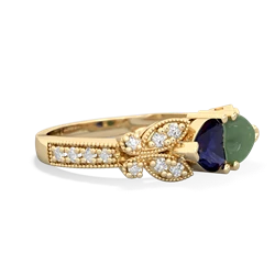 Sapphire Diamond Butterflies 14K Yellow Gold ring R5601