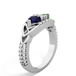 Sapphire Sparkling Celtic Knot 14K White Gold ring R2645