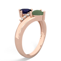 Sapphire Heart To Heart 14K Rose Gold ring R2064