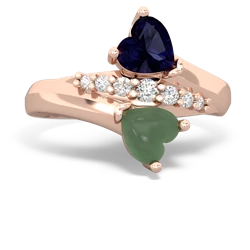 Sapphire Heart To Heart 14K Rose Gold ring R2064