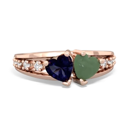 Sapphire Heart To Heart 14K Rose Gold ring R3342