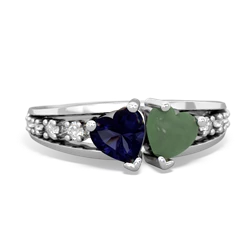 Sapphire Heart To Heart 14K White Gold ring R3342