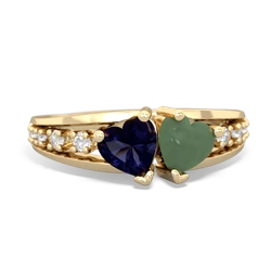 Sapphire Heart To Heart 14K Yellow Gold ring R3342