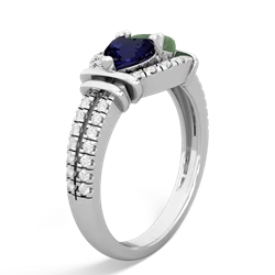 Sapphire Art-Deco Keepsake 14K White Gold ring R5630