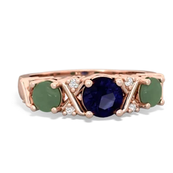 Sapphire Hugs And Kisses 14K Rose Gold ring R5016