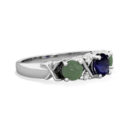 Sapphire Hugs And Kisses 14K White Gold ring R5016