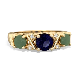 Sapphire Hugs And Kisses 14K Yellow Gold ring R5016