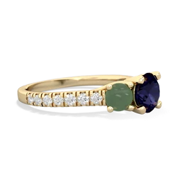 Sapphire Pave Trellis 14K Yellow Gold ring R5500