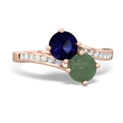 Sapphire Channel Set Two Stone 14K Rose Gold ring R5303