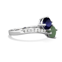 Sapphire Channel Set Two Stone 14K White Gold ring R5303