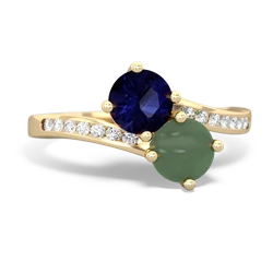 Sapphire Channel Set Two Stone 14K Yellow Gold ring R5303