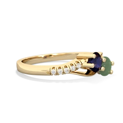 Sapphire Infinity Pave Two Stone 14K Yellow Gold ring R5285