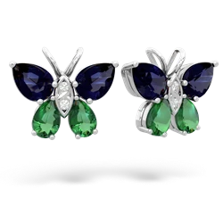 Sapphire Butterfly 14K White Gold earrings E2215