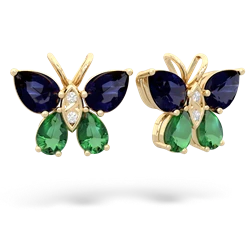 Sapphire Butterfly 14K Yellow Gold earrings E2215