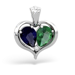 Sapphire Two Become One 14K White Gold pendant P5330