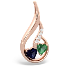 Sapphire Keepsake Curves 14K Rose Gold pendant P5450