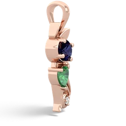 Sapphire Kitten 14K Rose Gold pendant P5780