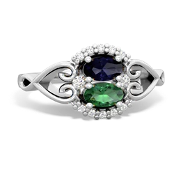 Sapphire Love Nest 14K White Gold ring R5860