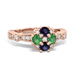 Sapphire Sparkling Tiara Cluster 14K Rose Gold ring R26293RD