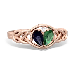 Sapphire Celtic Love Knot 14K Rose Gold ring R5420