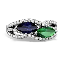 Sapphire Diamond Rivers 14K White Gold ring R3070