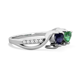 Sapphire Side By Side 14K White Gold ring R3090