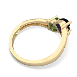 Sapphire Snuggling Hearts 14K Yellow Gold ring R2178