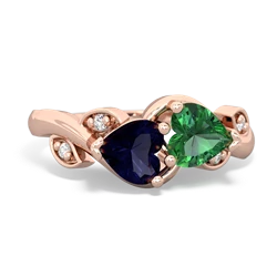 Sapphire Floral Elegance 14K Rose Gold ring R5790