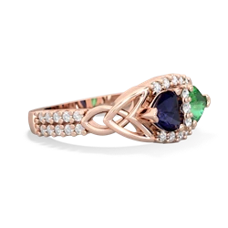 Sapphire Sparkling Celtic Knot 14K Rose Gold ring R2645