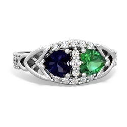 Sapphire Sparkling Celtic Knot 14K White Gold ring R2645