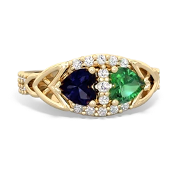 Sapphire Sparkling Celtic Knot 14K Yellow Gold ring R2645