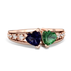 Sapphire Heart To Heart 14K Rose Gold ring R3342