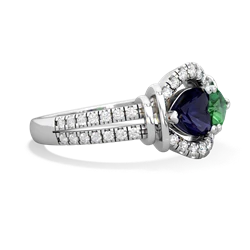 Sapphire Art-Deco Keepsake 14K White Gold ring R5630