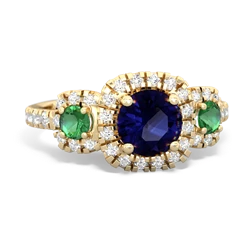 Sapphire Regal Halo 14K Yellow Gold ring R5350