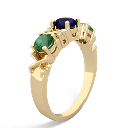 Sapphire Hugs And Kisses 14K Yellow Gold ring R5016