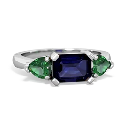 Sapphire Three Stone 14K White Gold ring R5235